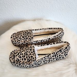 Cheetah Stars Above Suede Moccasin Slippers